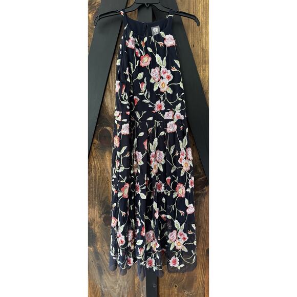 Vince Camuto Plus Size 18W Floral Embroidered Mesh Halter Dress Wedding Guest - Picture 2 of 9